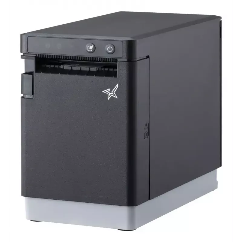 Impressora de etiquetas Star Micronics mC-Label2 — térmica direta 300x300 DPI, 180 mm/s, 20–60 mm de largura, Ethernet/WLAN/Bluetooth