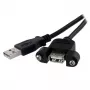 Cabo USB A para A de montagem em painel StarTech.com 1 ft - F/M