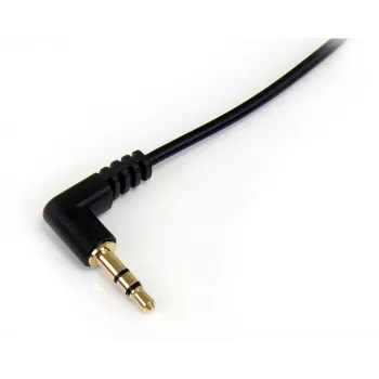 StarTech.com Cabo de áudio estéreo de 3,5 mm fino de 30 cm com ficha angular - M/M