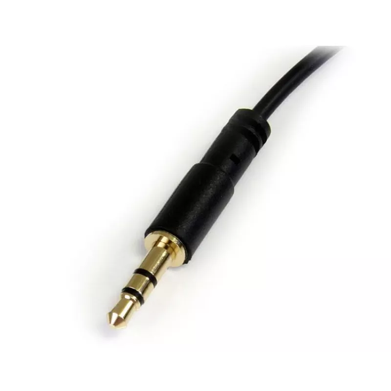StarTech.com Cabo de áudio estéreo de 3,5 mm fino de 30 cm com ficha angular - M/M