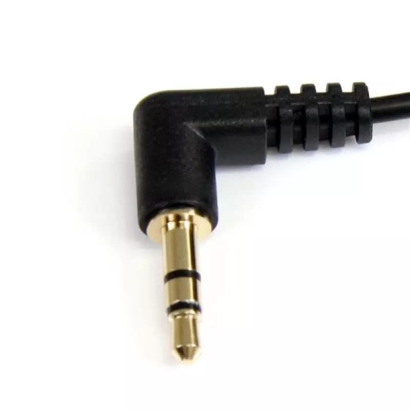 StarTech.com Cabo de áudio estéreo de 3,5 mm fino de 1,8 m com ficha angular - M/M