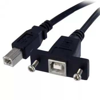 StarTech.com Cabo USB de montagem em painel de 3 ft B para B - F/M, 0,91 m, USB B, USB B, USB 2.0, 0,48 Gbit/s, preto