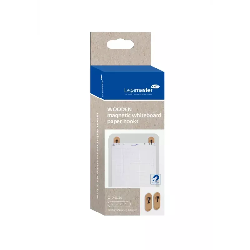 Suporte de quadro Legamaster WOODEN ganchos de papel para quadro branco magnéticos 2 unid.