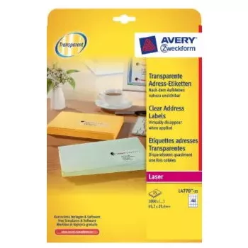 Etiquetas de impressora No name Avery L4770-25 — poliéster transparente, laser, 1000 unidades