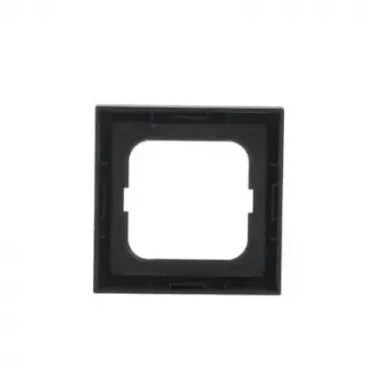 Tampa de placa de parede Busch-Jaeger 1721-885K preto, termoplástico, sem parafusos, 80×80 mm, 11 mm de espessura