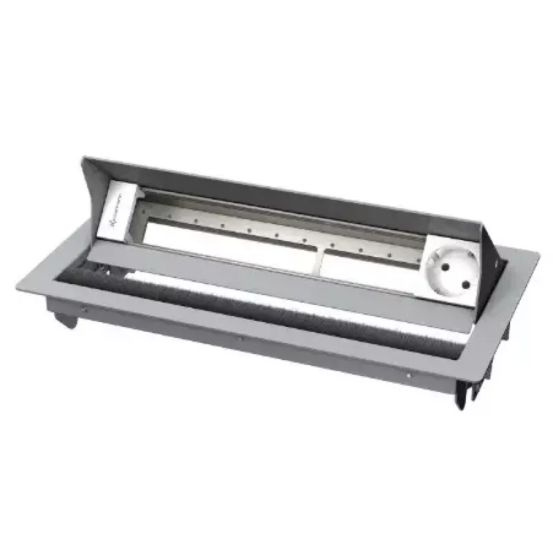 Tomada de ligação de mesa tipo F Kindermann 7492000081 Prateado Branco