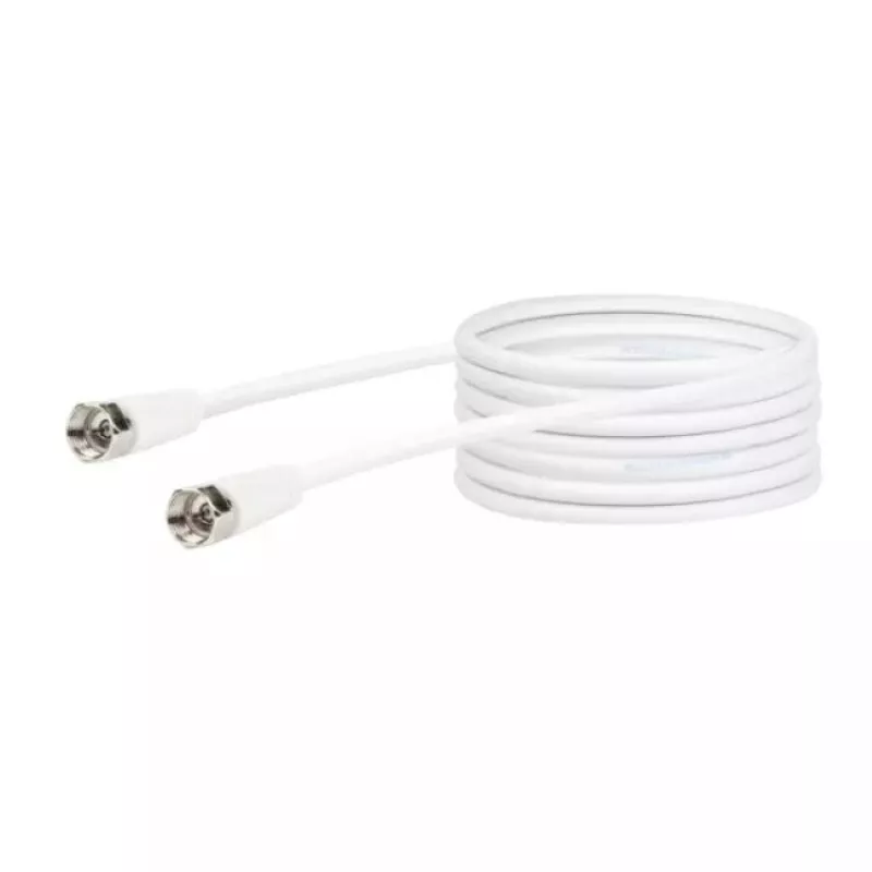 Cabo coaxial Schwaiger KVC250 052 ficha F 5 m branco