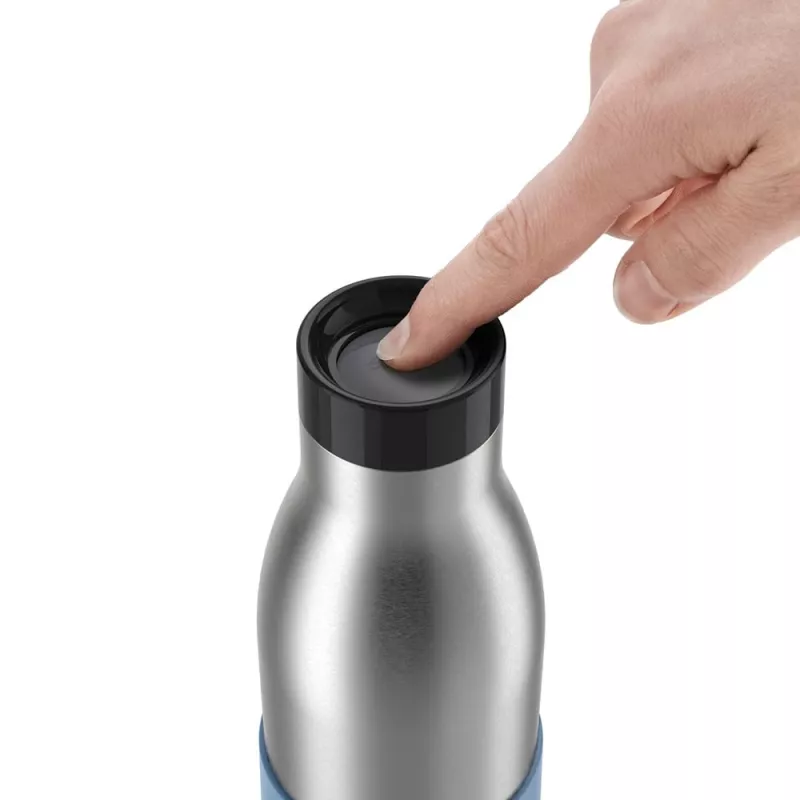 Garrafa de água EMSA Bludrop Sleeve N3110700 fitness, desporto 500 ml aço inoxidável azul, aço inoxidável