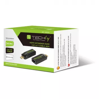 Extensor AV Techly IDATA EXT-E70S transmissor e recetor AV preto