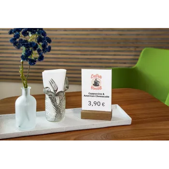 Suporte para sinalização Sigel TA252 A6 acrílico madeira castanho transparente
