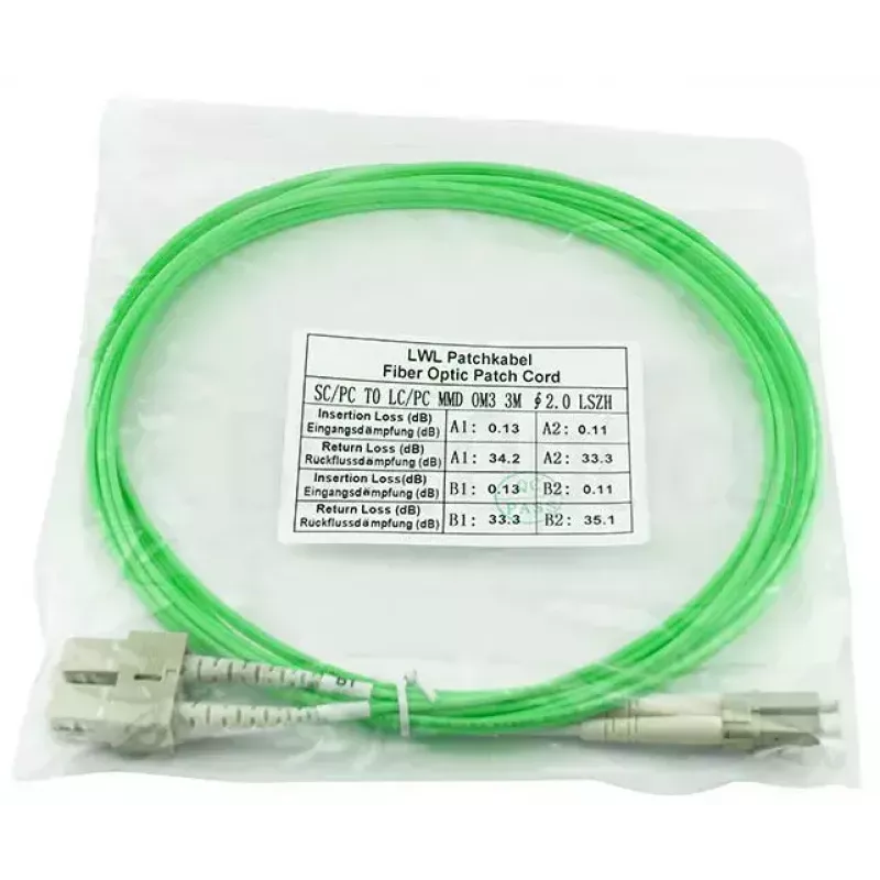 Cabo de fibra ótica BlueOptics SFP3132GU1MK LC SC OM5 1 m menta