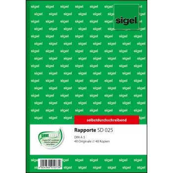 Formulário comercial Sigel SD025 verde A5 80 folhas
