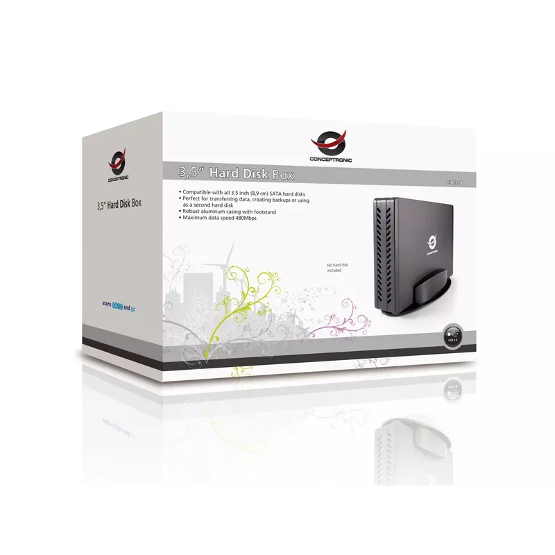 Conceptronic Caixa para disco rígido de 3,5