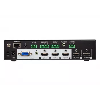 ATEN Comutador de matriz de apresentação True 4K 4 x 2, comutador de matriz de apresentação multimédia, 4096 x 2160 píxeis, 4096 x 2160, 3840 x 2160, Preto, Metal, botões