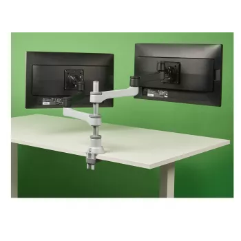 Braço de monitor R-Go Tools R-Go Zepher Dual, para dois monitores, totalmente ajustável, capacidade de 0-8 kg, 100% circular, preto