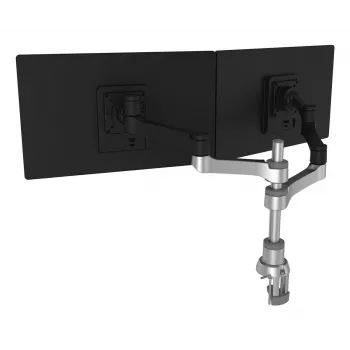 Braço de monitor R-Go Tools R-Go Zepher Dual, para dois monitores, totalmente ajustável, capacidade de 0-8 kg, 100% circular, preto