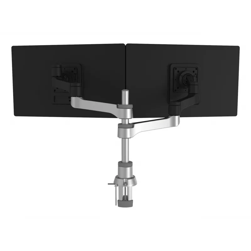 Braço de monitor R-Go Tools R-Go Zepher Dual, para dois monitores, totalmente ajustável, capacidade de 0-8 kg, 100% circular, preto