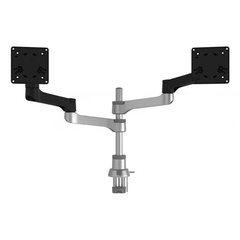 Braço de monitor R-Go Tools R-Go Zepher Dual, para dois monitores, totalmente ajustável, capacidade de 0-8 kg, 100% circular, preto