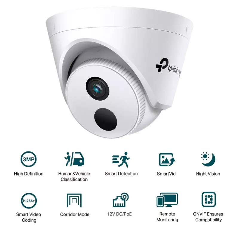 Câmara de vigilância IP TP-Link VIGI C430I Bullet interior e exterior 2304 x 1296 píxeis montagem no teto