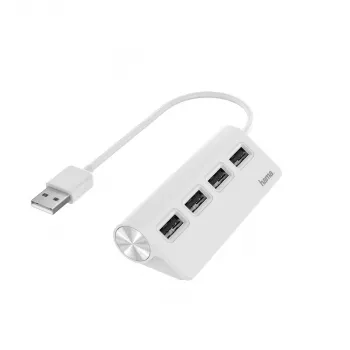 Hama 00200120 Hub de interfaces USB 2.0 480 Mbit/s Branco
