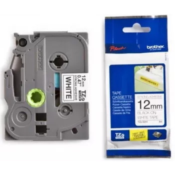 Fita de etiquetagem Brother TZ-231 preto 8 m 1,2 cm