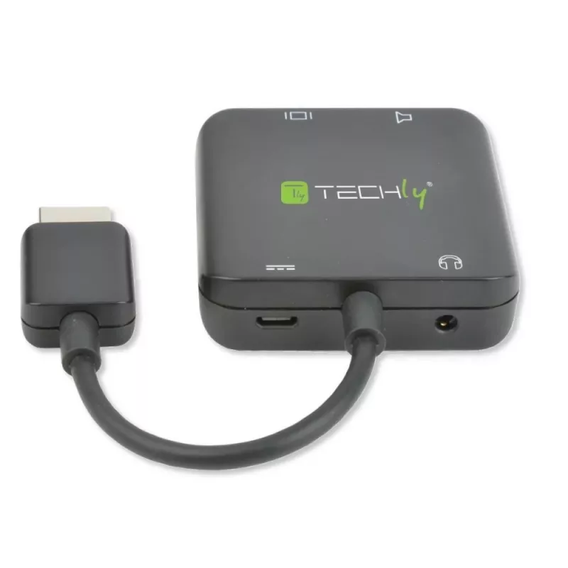 Techly Extrator de áudio HDMI estéreo/áudio 5.1 canais 4K 3D IDATA HDMI-VGA8