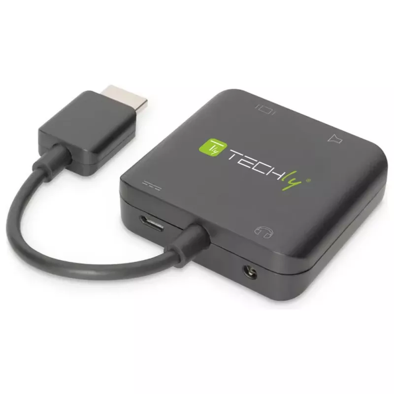Techly Extrator de áudio HDMI estéreo/áudio 5.1 canais 4K 3D IDATA HDMI-VGA8