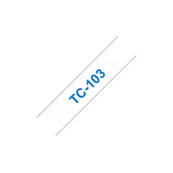 Brother TC-103 Fita de etiquetar azul sobre transparente