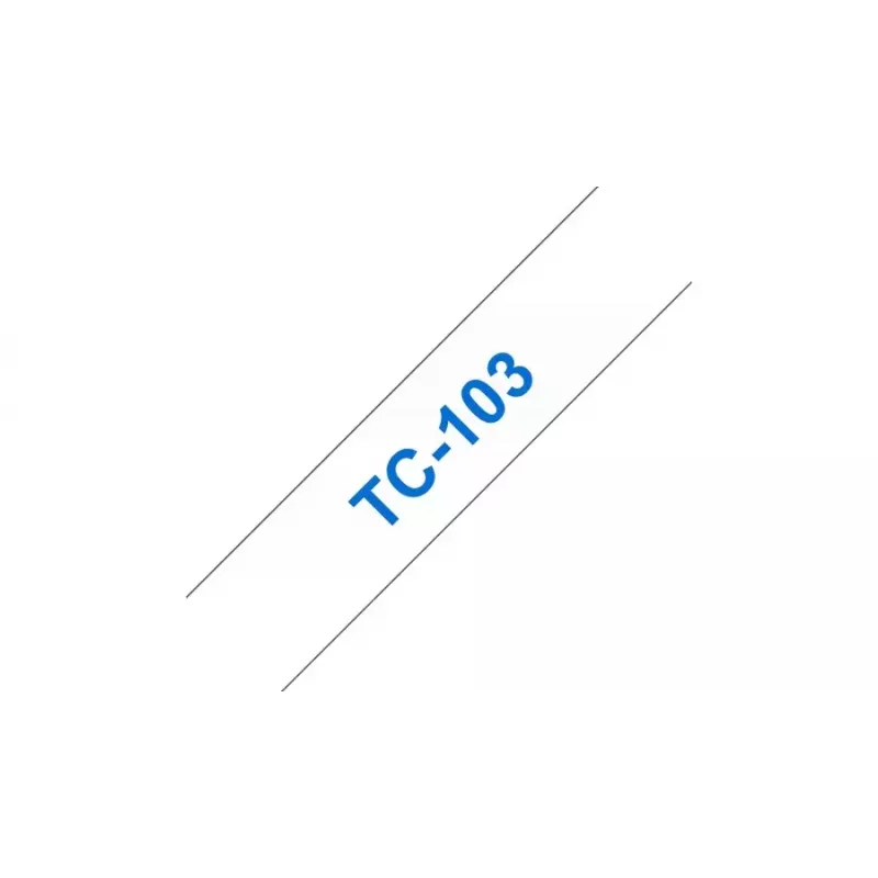Brother TC-103 Fita de etiquetar azul sobre transparente