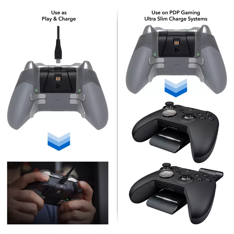 Kit Play & Charge PDP Gaming, Xbox One, bateria para comando de jogos, preto, policarbonato, 3 m, Microsoft