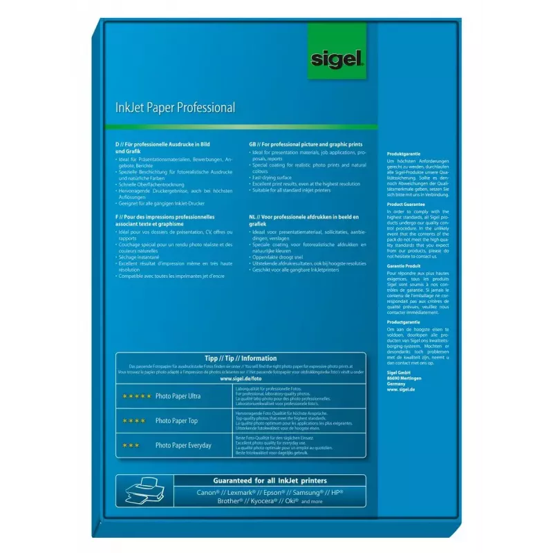 Papel de impressora A4 Sigel IP288 mate 200 folhas branco
