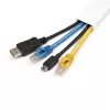 StarTech.com Canal de cabos sólido com fita adesiva e cobertura, 32 mm L x 11 mm A – 1 m de comprimento, PVC ocultação de cabos de rede/alimentação/canal de parede, máx. 12 cabos, listado UL