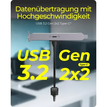 ICY BOX painel traseiro USB Type-C com conector USB Type-E interno