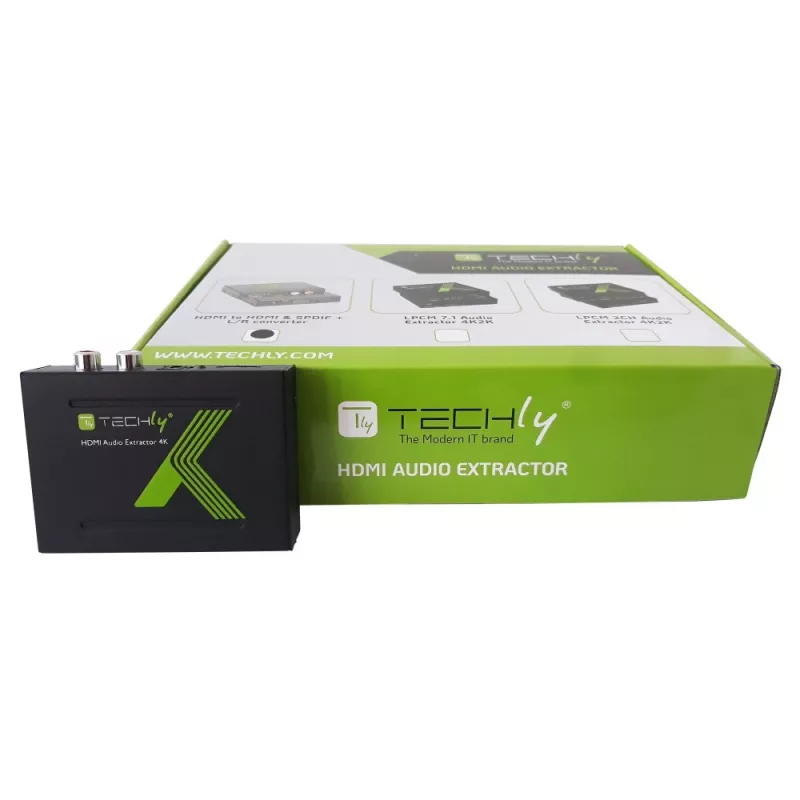 Extrator de áudio Techly HDMI SPDIF + RCA R/L IDATA HDMI-EA, 5 V, 77 mm, 64 mm, 23 mm, 351 g