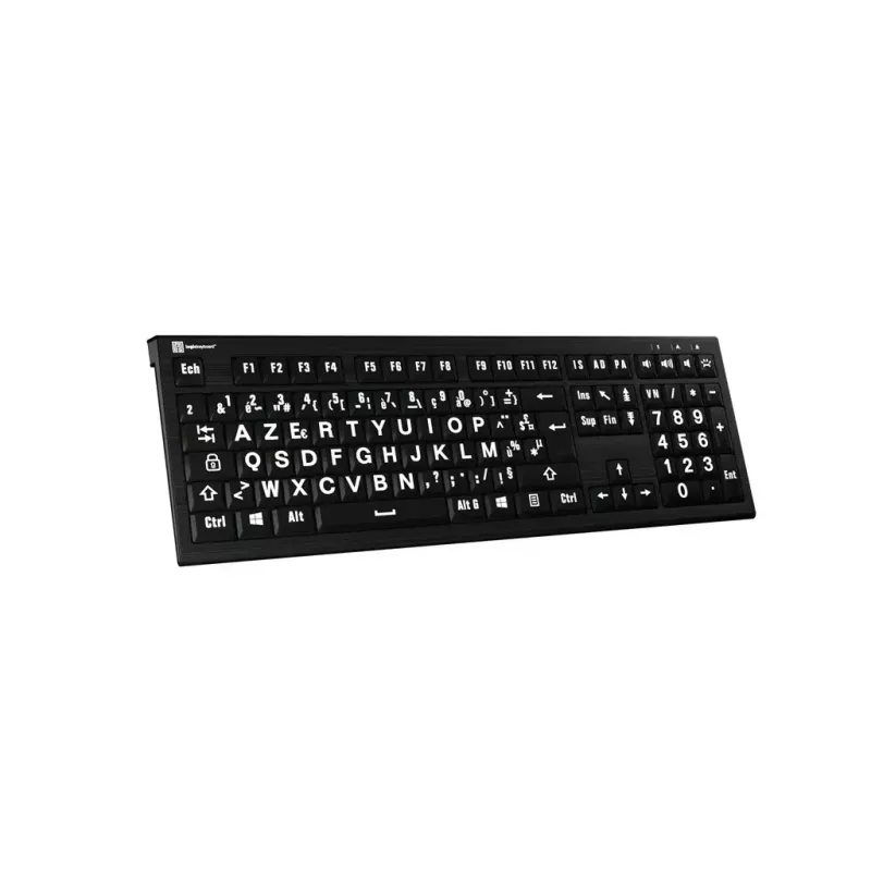 Teclado Logickeyboard LKB-LPWB-A2PC-FR Universal USB AZERTY francês preto