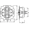 Interruptor elétrico 1P Busch-Jaeger 1413-0-0491 — 1 polo, 250 V AC, 10 A, azul metálico, 71×71×25 mm