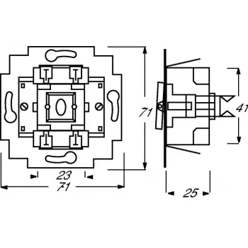 Interruptor elétrico 1P Busch-Jaeger 1413-0-0491 — 1 polo, 250 V AC, 10 A, azul metálico, 71×71×25 mm