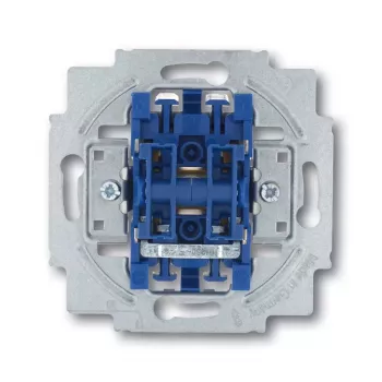 Interruptor elétrico 1P Busch-Jaeger 1413-0-0491 — 1 polo, 250 V AC, 10 A, azul metálico, 71×71×25 mm