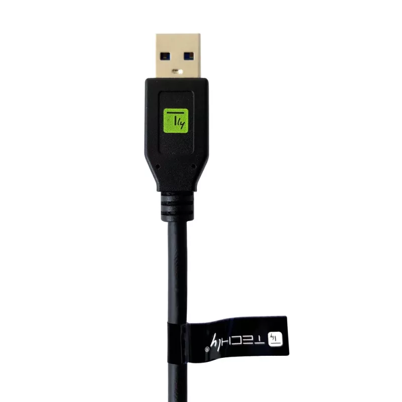 Cabo USB Techly ICOC MUSB312-CMAM05T USB 3.2 Gen 1 (3.1 Gen 1) 0,5 m USB A USB C preto