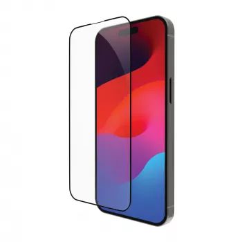 Película protetora de ecrã transparente bramante eco-shield para iPhone 15 Pro, transparente com borda preta