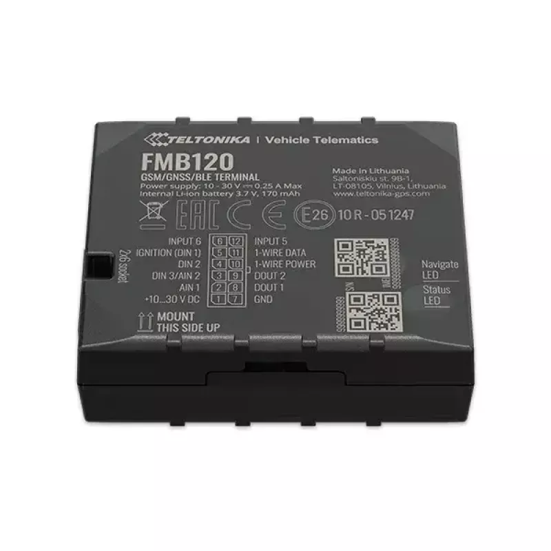 Teltonika FMB120 rastreador GPS automóvel preto à prova de pó
