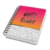 Caderno Sigel Jolie JN621 A5 120 folhas pontilhado preto laranja rosa branco
