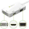 Adaptador Techly 3 em 1 Mini DisplayPort (Thunderbolt) para HDMI / DVI / VGA IADAP MDP-COMBOF12