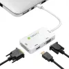 Adaptador Techly 3 em 1 Mini DisplayPort (Thunderbolt) para HDMI / DVI / VGA IADAP MDP-COMBOF12