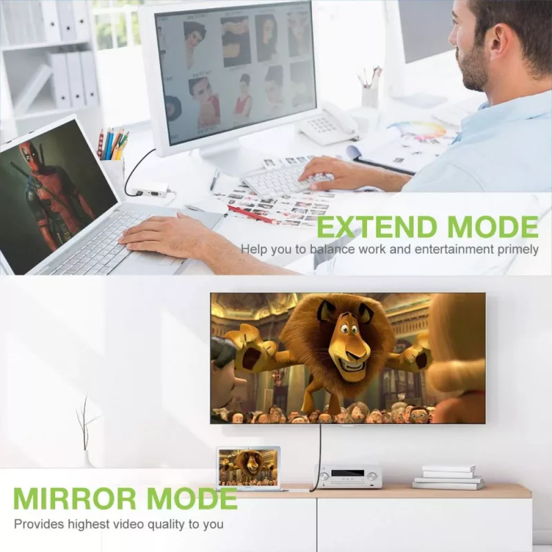 Adaptador Techly 3 em 1 Mini DisplayPort (Thunderbolt) para HDMI / DVI / VGA IADAP MDP-COMBOF12