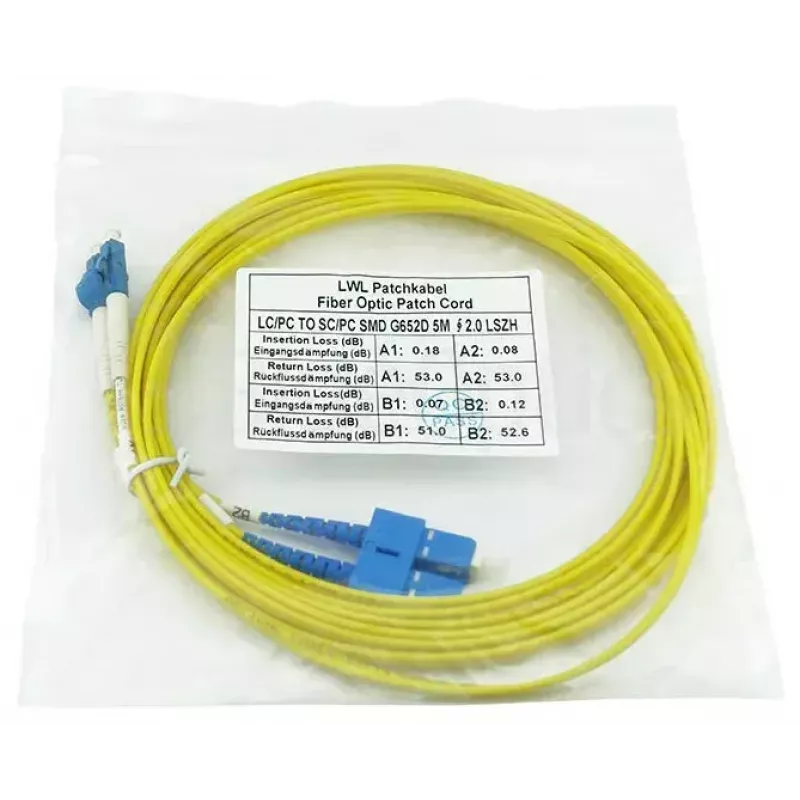 BlueOptics SFP3132BU2MK cabo de fibra ótica InfiniBand 2 m LC SC amarelo