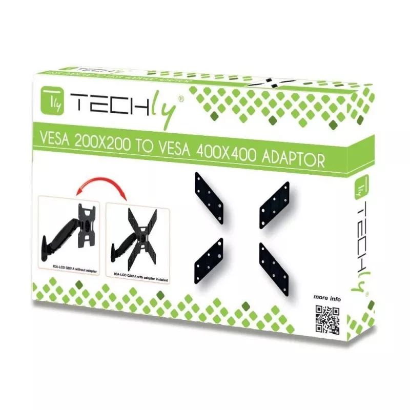 Techly adaptador universal para VESA 200x200 a 400x400 preto ICA-LCD G11A