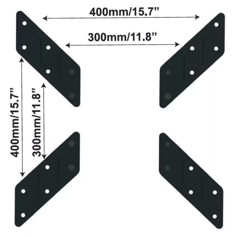 Techly adaptador universal para VESA 200x200 a 400x400 preto ICA-LCD G11A
