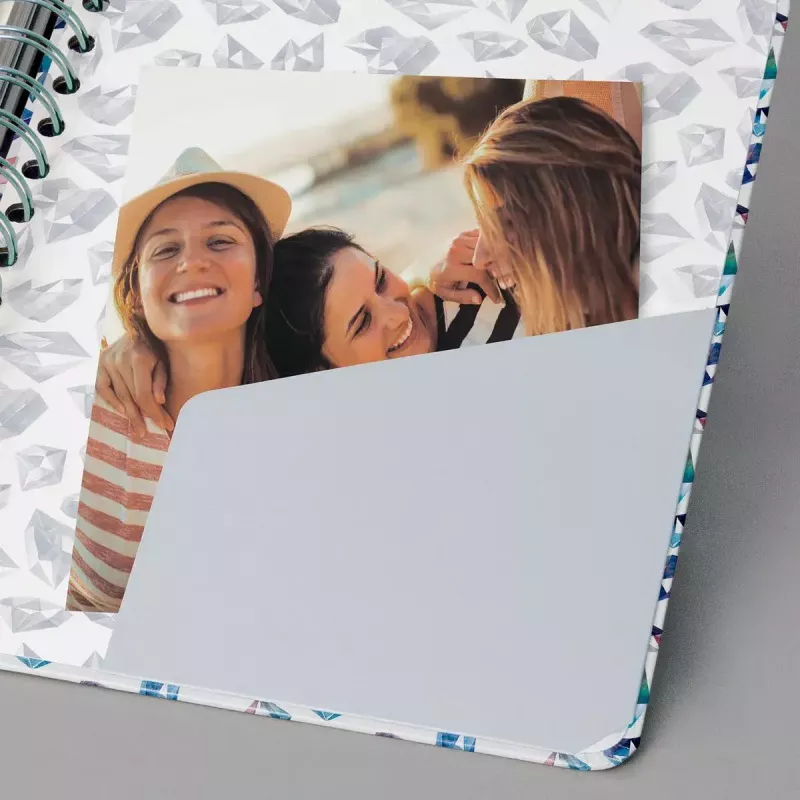 Caderno de notas Sigel Jolie JN617 A5 120 folhas azul verde rosa violeta branco