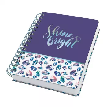 Caderno de notas Sigel Jolie JN617 A5 120 folhas azul verde rosa violeta branco